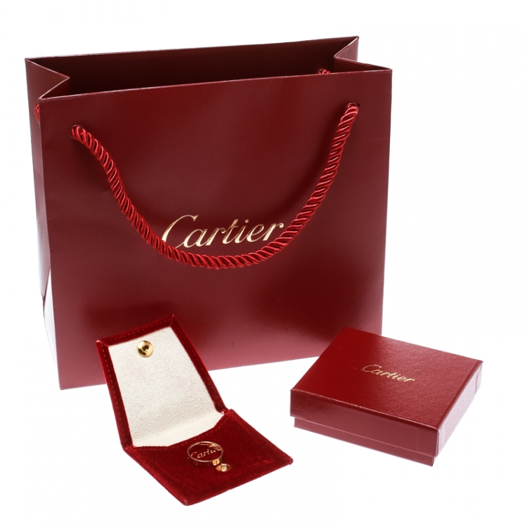 Pre Owned Cartier Love 18k Yellow Gold Mini Band Ring Size 54