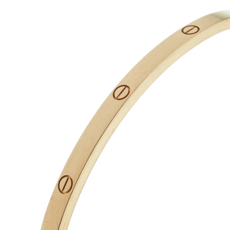 Pre Owned Cartier Love 18k Yellow Gold SM Bracelet 19