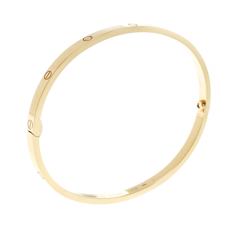Pre Owned Cartier Love 18k Yellow Gold SM Bracelet 19