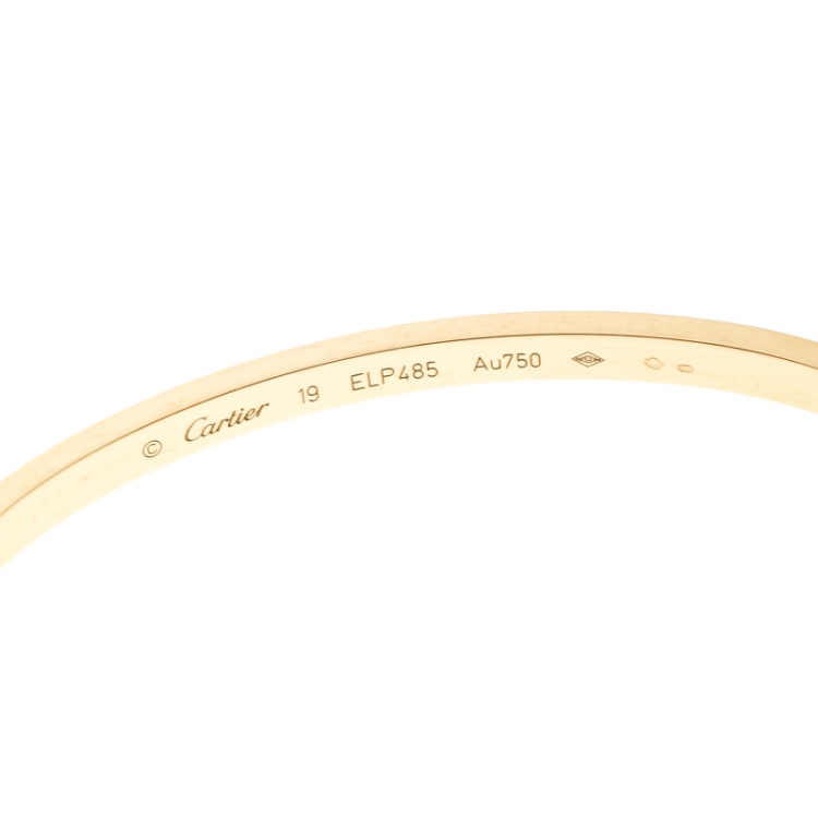 Pre Owned Cartier Love 18k Yellow Gold SM Bracelet 19