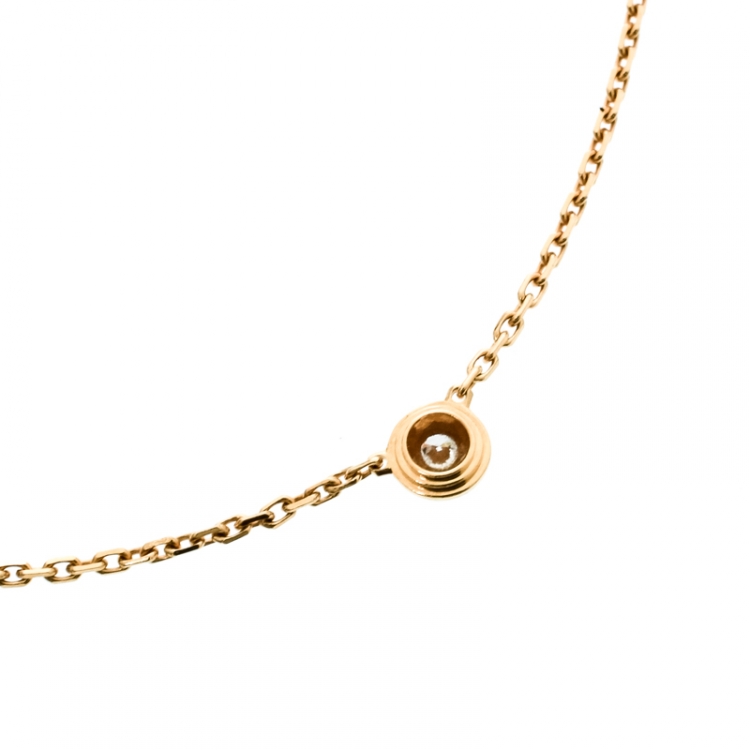 Pre Owned Cartier Diamants Légers De Cartier Diamond & 18k Yellow Gold XS Necklace 