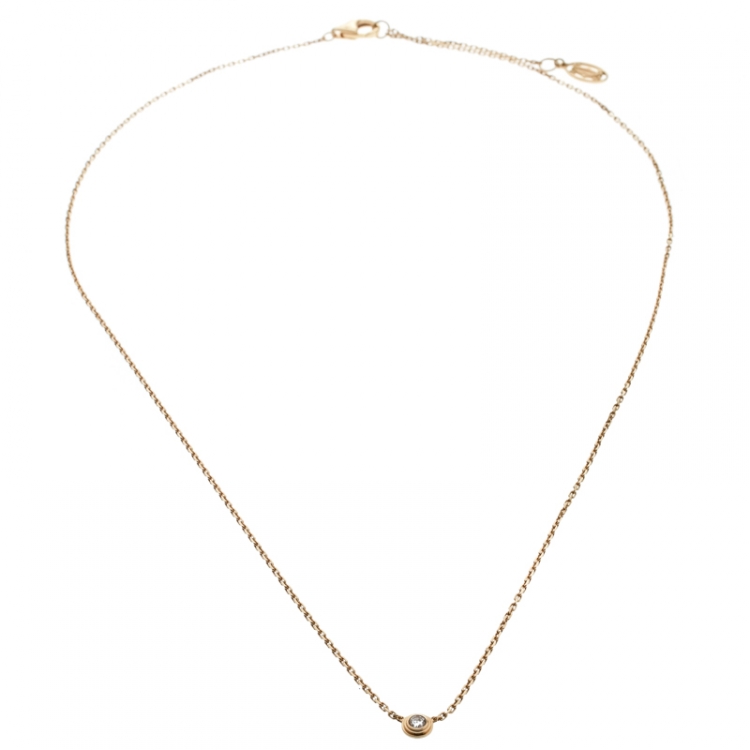 Pre Owned Cartier Diamants Légers De Cartier Diamond & 18k Yellow Gold XS Necklace 