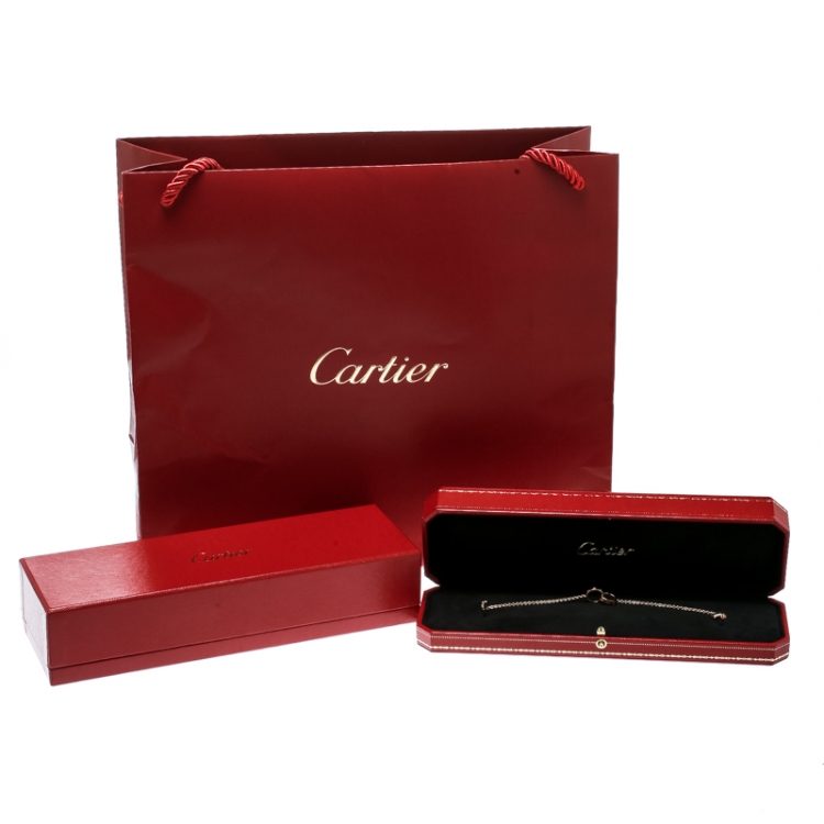 Pre Owned Cartier Love 2 Hoops 18k Rose Gold Bracelet 