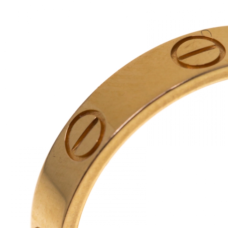 Pre Owned Cartier Love 18k Rose Gold Mini Band Ring Size 54