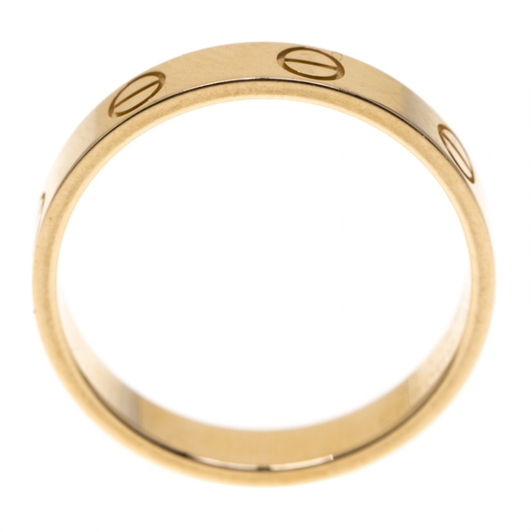 Pre Owned Cartier Love 18k Rose Gold Mini Band Ring Size 54