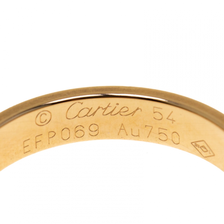 Pre Owned Cartier Love 18k Rose Gold Mini Band Ring Size 54