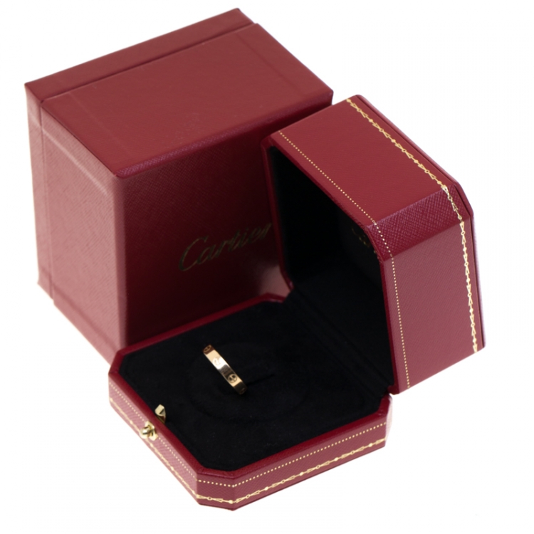 Pre Owned Cartier Love 18k Rose Gold Mini Band Ring Size 54