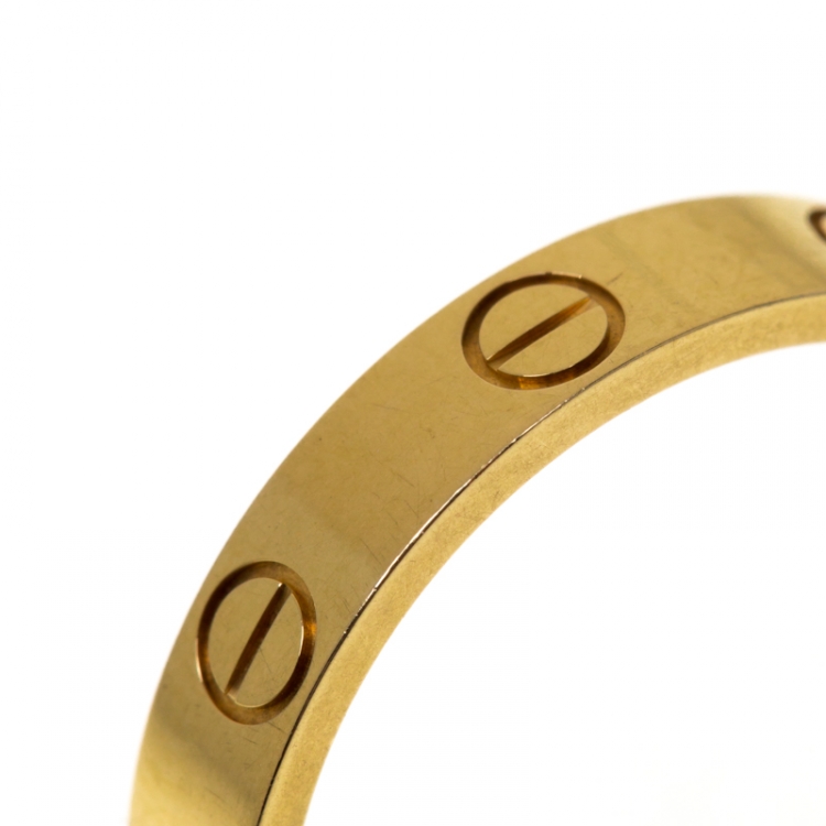 Pre Owned Cartier Love 18k Yellow Gold Mini Band Ring Size 54