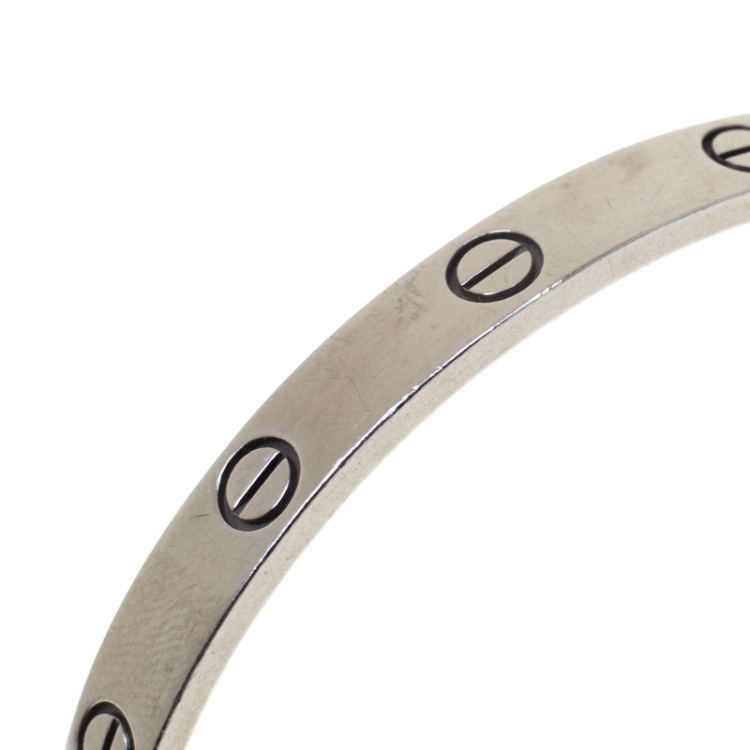 Pre Owned Cartier Love 18k White Gold Bracelet 17