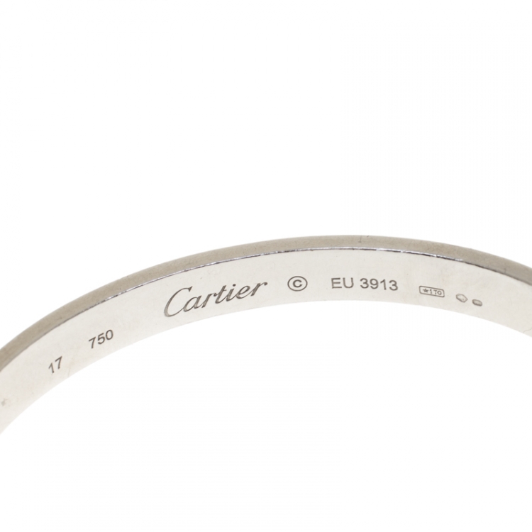 Pre Owned Cartier Love 18k White Gold Bracelet 17