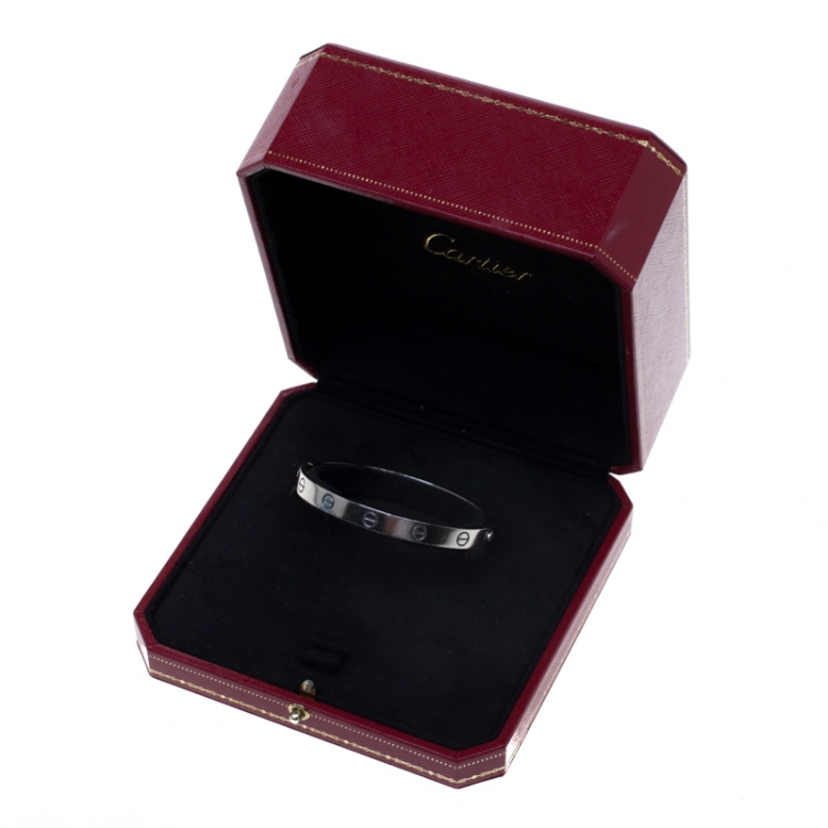 Pre Owned Cartier Love 18k White Gold Bracelet 17
