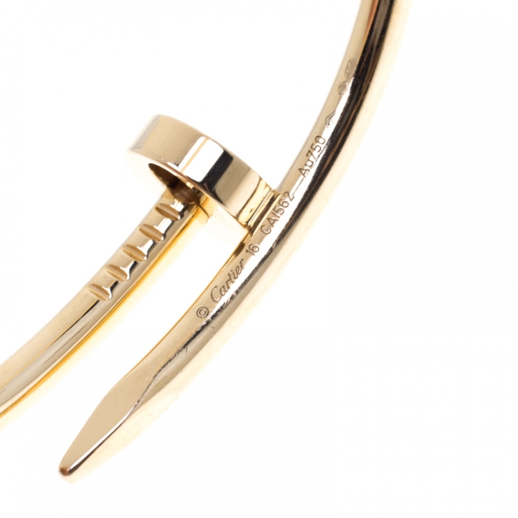 Pre Owned Cartier Juste Un Clou 18k Rose Gold Bracelet 16