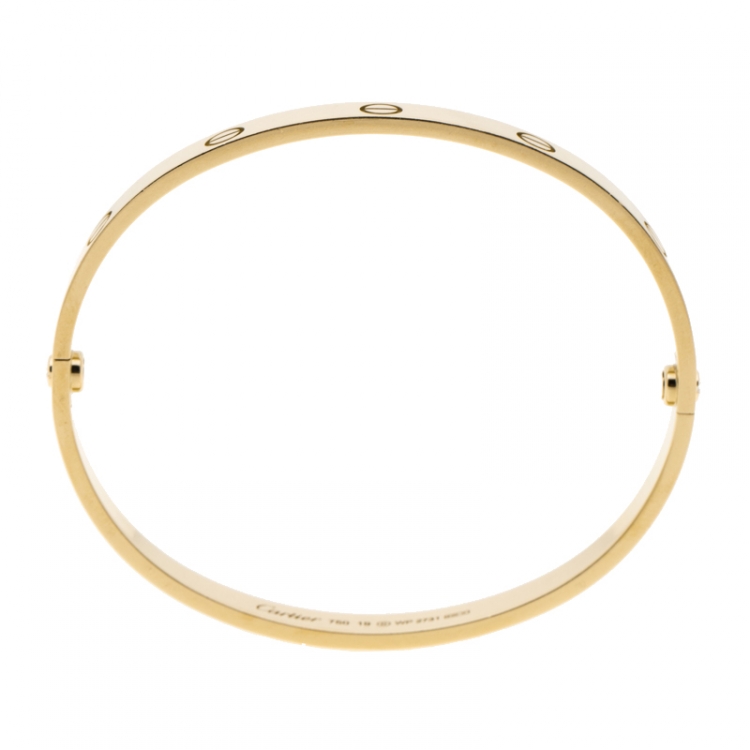 Pre Owned Cartier Love 18k Yellow Gold Bracelet 19