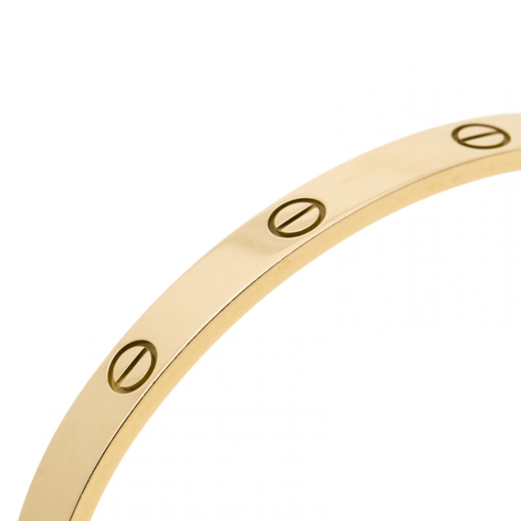 Pre Owned Cartier Love 18k Yellow Gold Bracelet 19