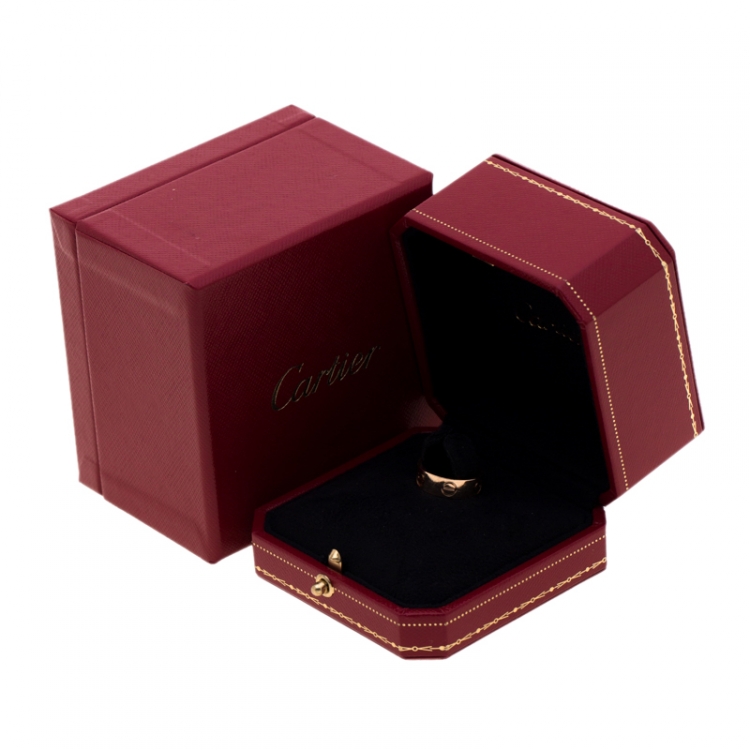 Pre Owned Cartier Love 18k Rose Gold Band Ring Size 47