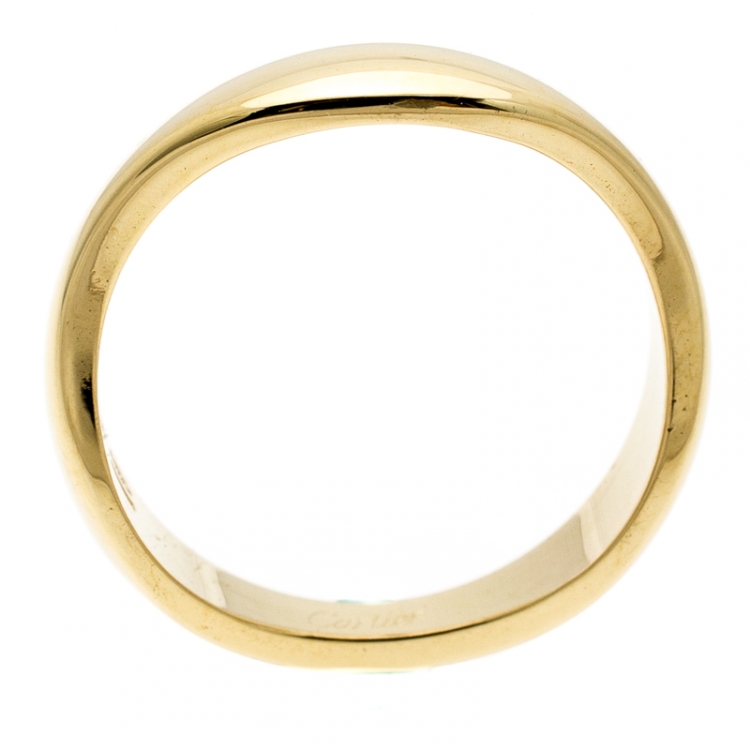 Pre Owned Cartier Love Me 18k Yellow Gold Band Ring Size 54