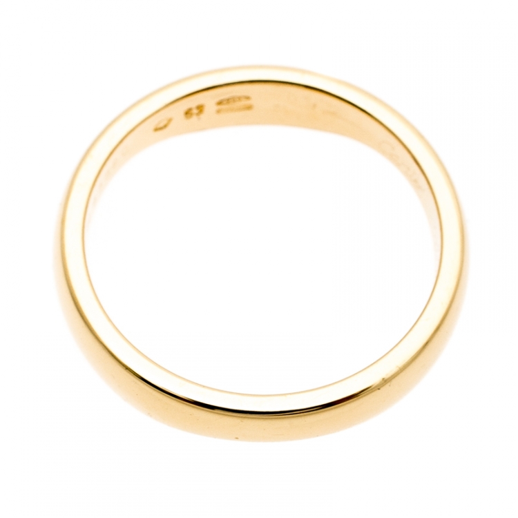 Pre Owned Cartier Love Me 18k Yellow Gold Band Ring Size 54