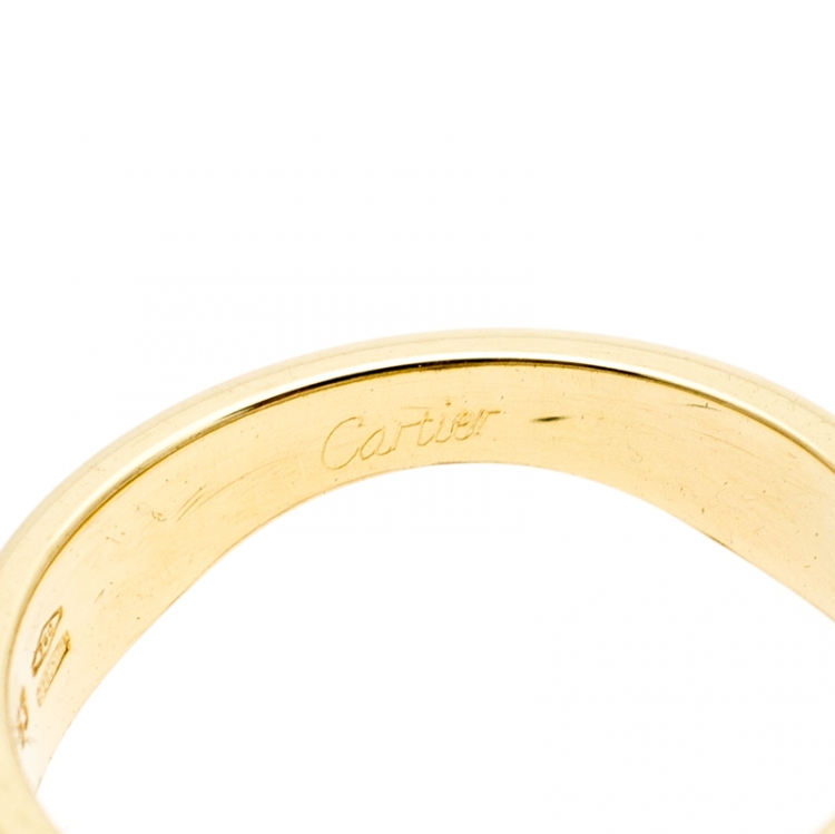 Pre Owned Cartier Love Me 18k Yellow Gold Band Ring Size 54