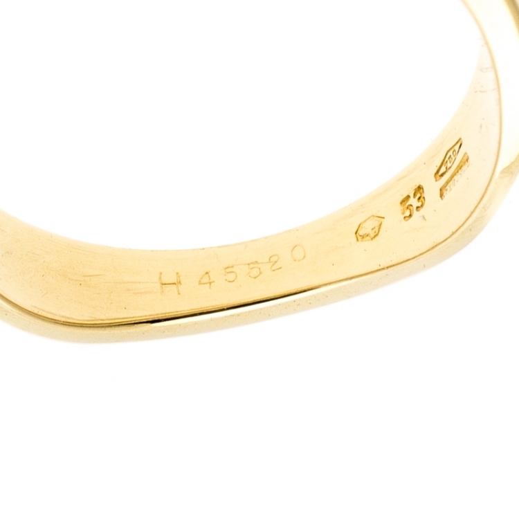 Pre Owned Cartier Love Me 18k Yellow Gold Band Ring Size 54