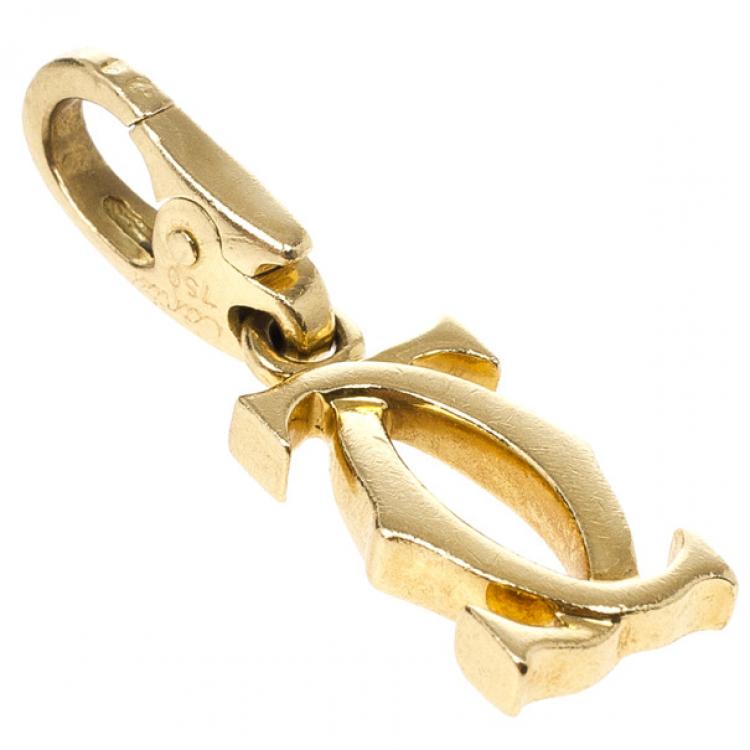 Pre Owned Cartier C De Cartier 18 K Yellow Gold Charm