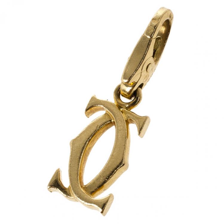 Pre Owned Cartier C De Cartier 18 K Yellow Gold Charm