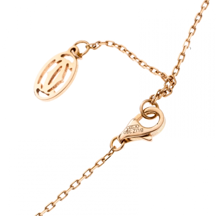 Pre Owned Cartier Diamants Légers Diamond 18k Rose Gold Pendant Necklace SM