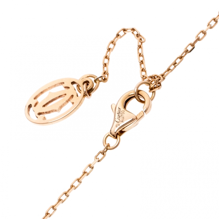 Pre Owned Cartier Diamants Légers Diamond 18k Rose Gold Pendant Necklace SM
