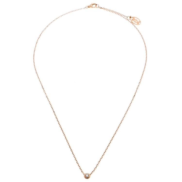CRB7224517 - Diamants Légers necklace XS - Yellow gold, diamond - Cartier