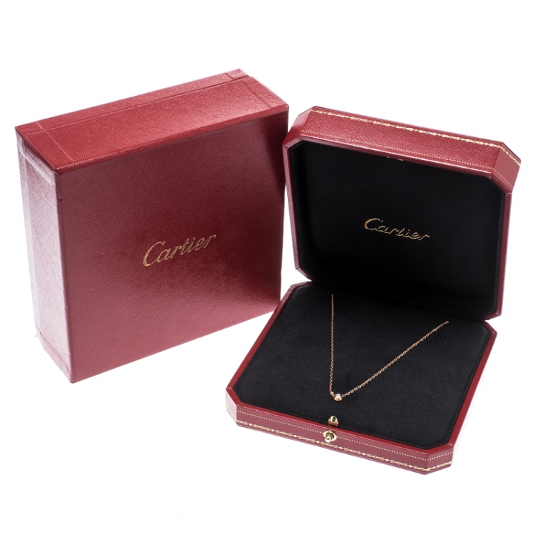 Pre Owned Cartier Diamants Légers Diamond 18k Rose Gold Pendant Necklace SM