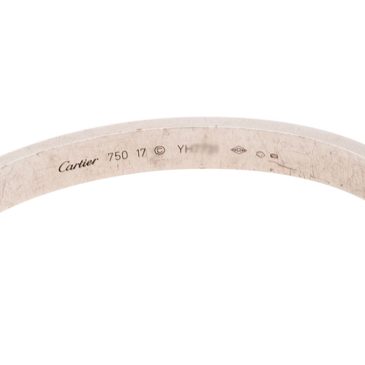 Pre Owned Cartier Love 18k White Gold Bracelet 17