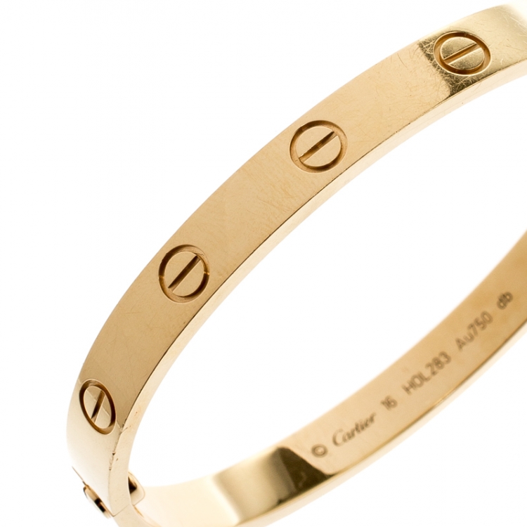 Pre Owned Cartier Love 18k Yellow Gold Bracelet 16