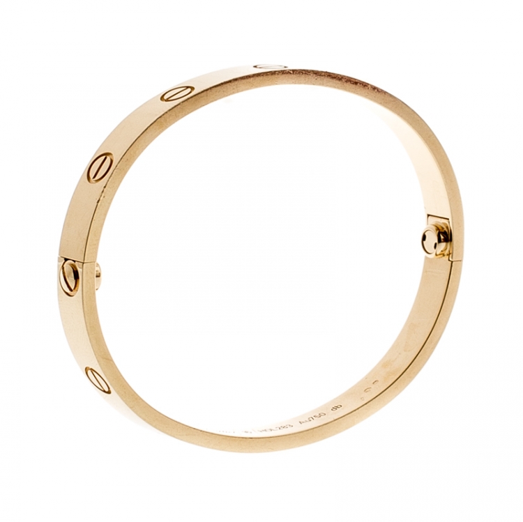 Pre Owned Cartier Love 18k Yellow Gold Bracelet 16