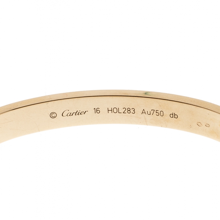 Pre Owned Cartier Love 18k Yellow Gold Bracelet 16