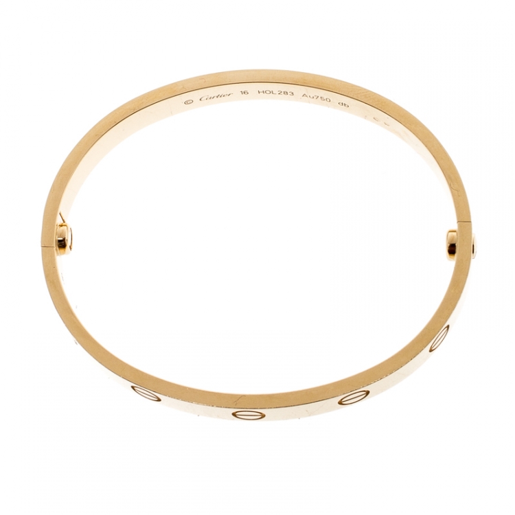 Pre Owned Cartier Love 18k Yellow Gold Bracelet 16