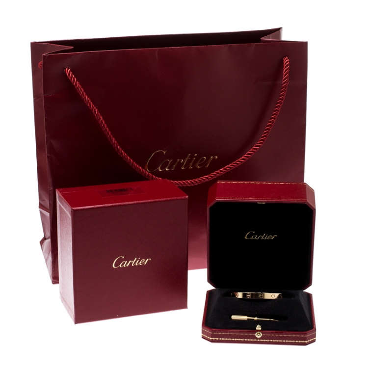 Pre Owned Cartier Love 18k Yellow Gold Bracelet 16