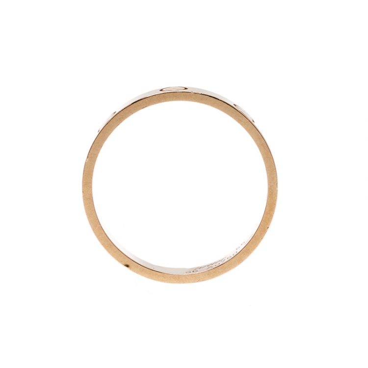 Pre Owned Cartier Love 18k Rose Gold Mini Band Ring Size 55