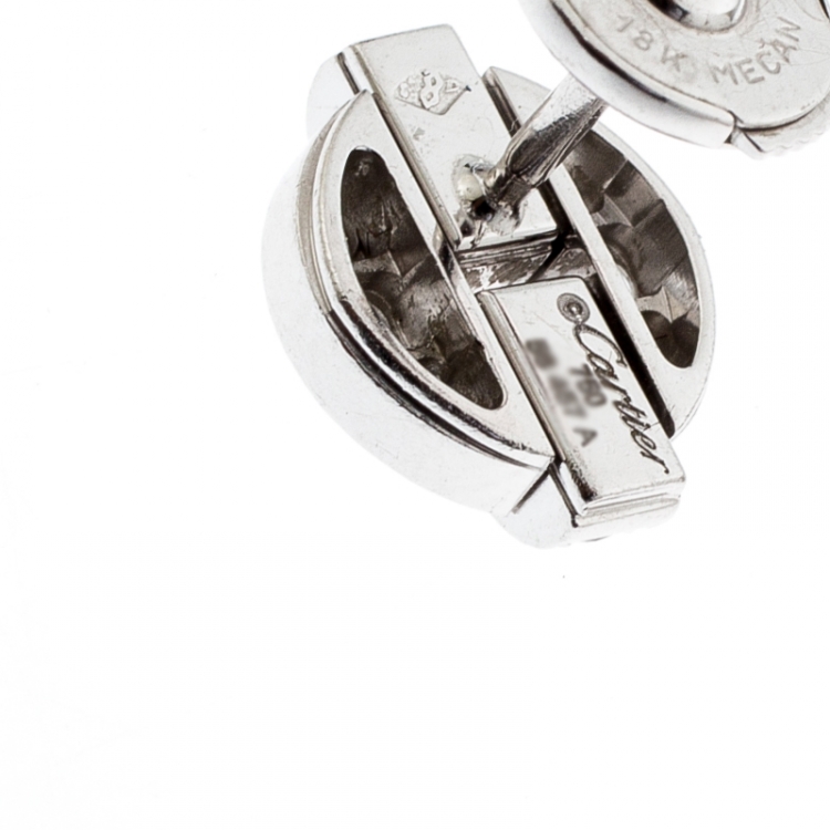 Pre Owned Cartier Himalia Diamond 18k White Gold Stud Earrings