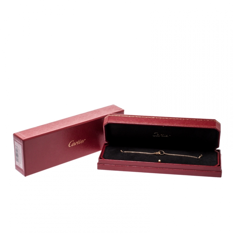 Pre Owned Cartier Love 2 Hoops 18k Rose Gold Bracelet 