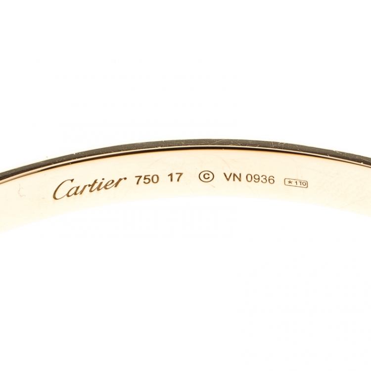 Pre Owned Cartier Love 18k Yellow Gold Bracelet 17