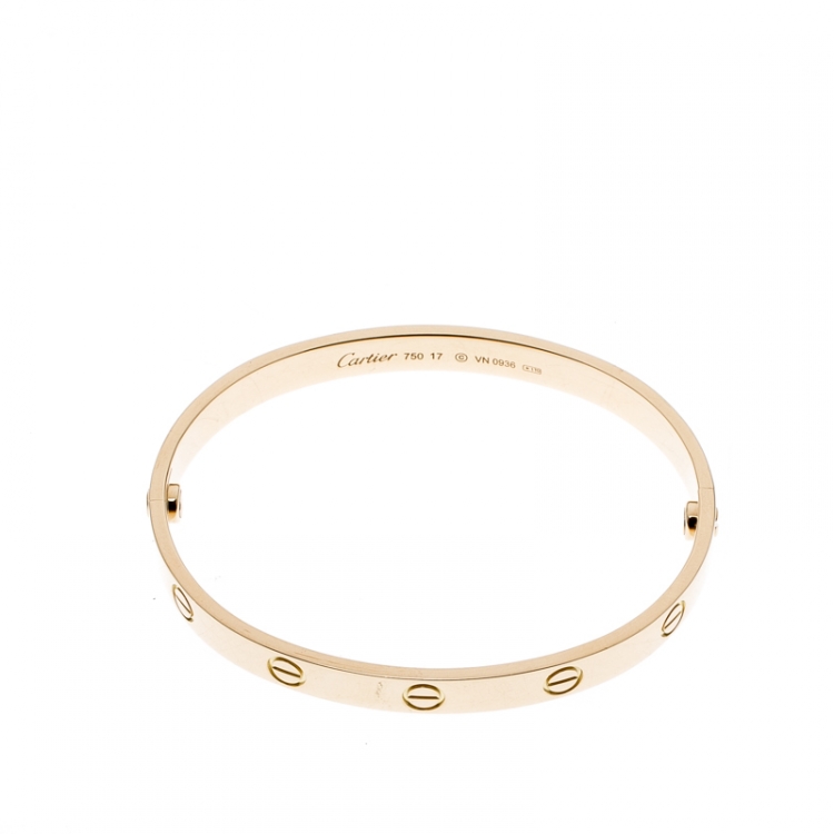 Pre Owned Cartier Love 18k Yellow Gold Bracelet 17