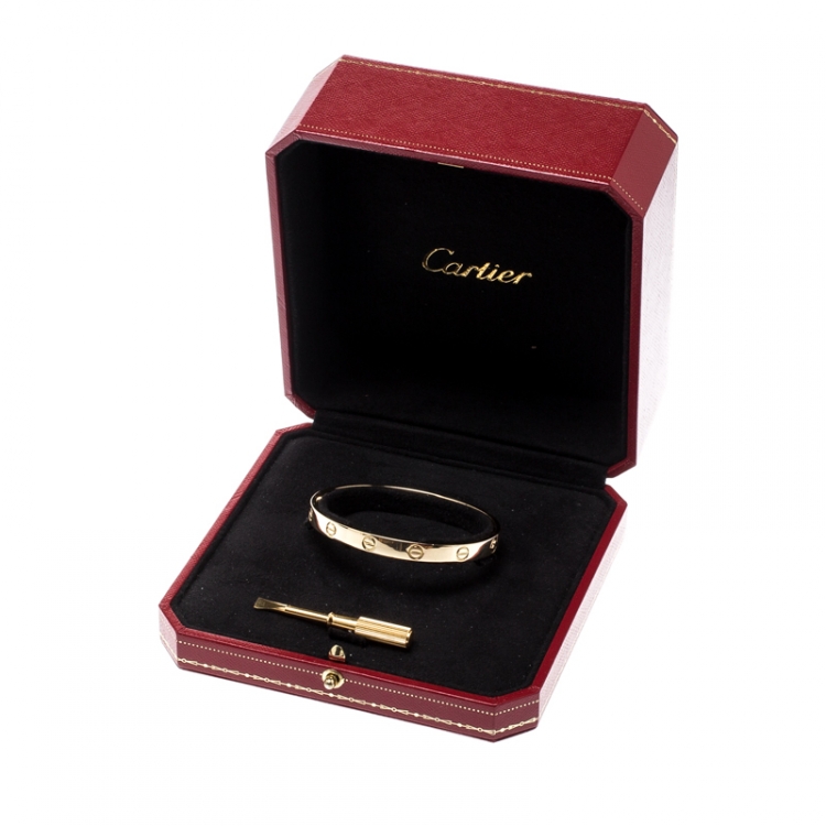 Pre Owned Cartier Love 18k Yellow Gold Bracelet 17