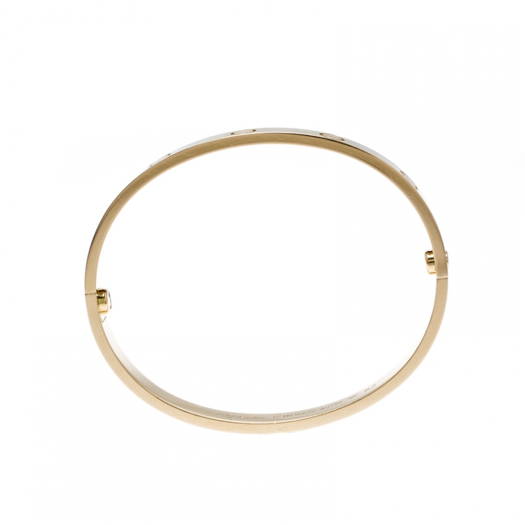 Pre Owned Cartier Love 18k Yellow Gold Bracelet 17