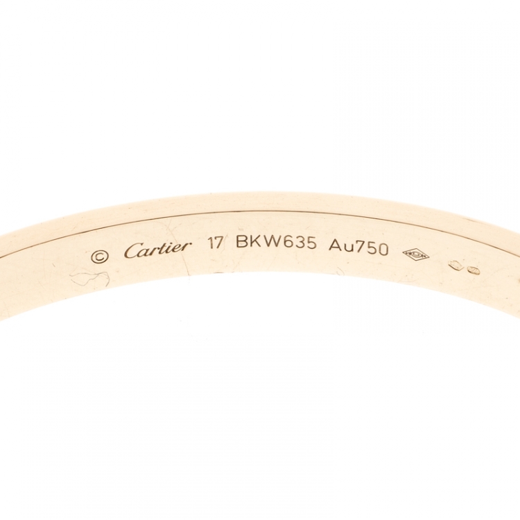 Pre Owned Cartier Love 18k Yellow Gold Bracelet 17