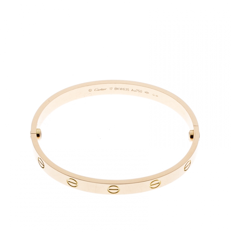 Pre Owned Cartier Love 18k Yellow Gold Bracelet 17