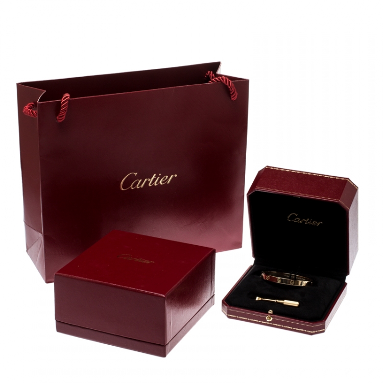 Pre Owned Cartier Love 18k Yellow Gold Bracelet 17