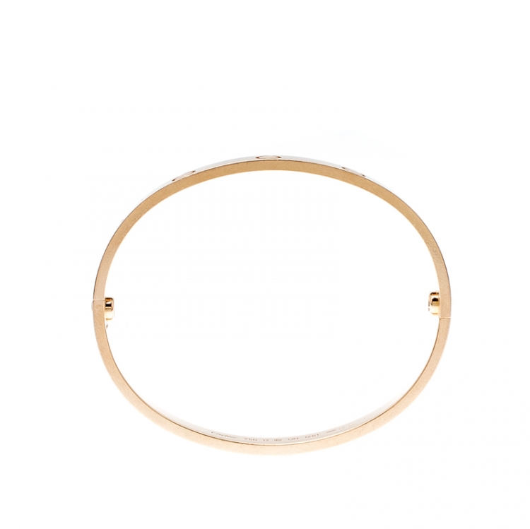 Pre Owned Cartier Love 18k Rose Gold Bracelet 17