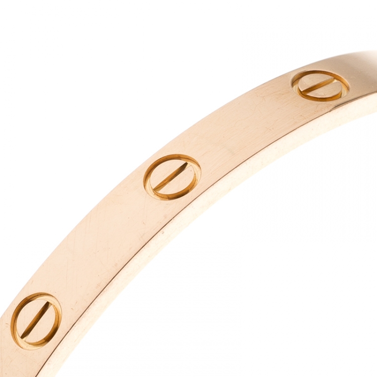 Pre Owned Cartier Love 18k Rose Gold Bracelet 17