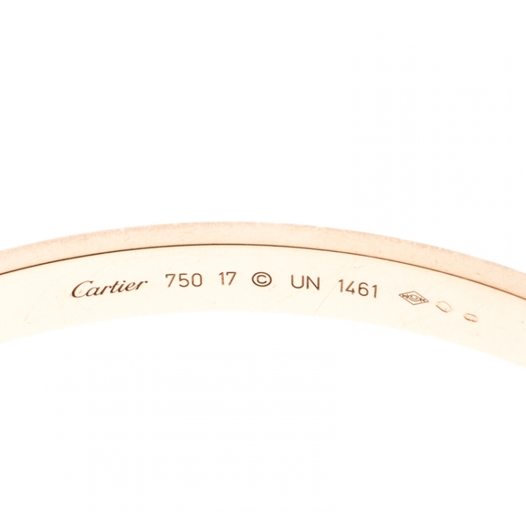 Pre Owned Cartier Love 18k Rose Gold Bracelet 17