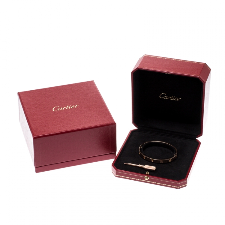 Pre Owned Cartier Love 18k Rose Gold Bracelet 17