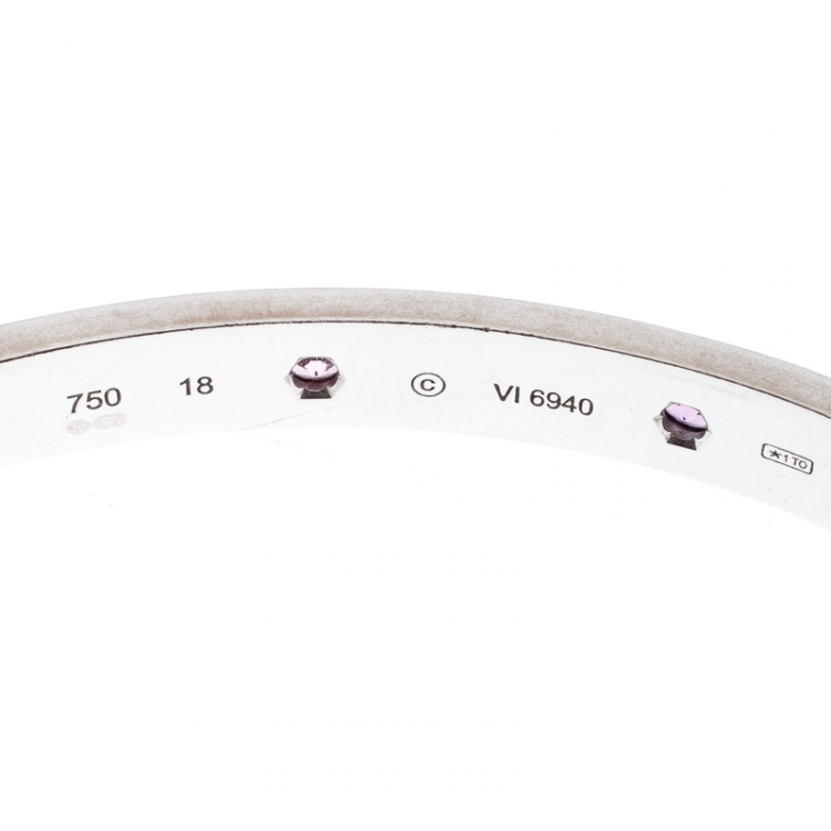 Pre Owned Cartier Love Multicolored Gemstones 18k White Gold Bracelet 18